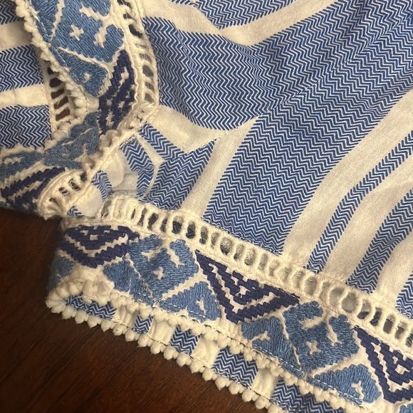 Women’s blue stripe and crochet short - Picture 3 of 5